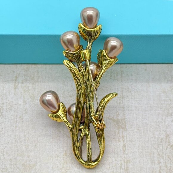Brand new Tulip Flower Brooch Rhinestone Tulip Brooch Flower Pin Sprind Brooch - Picture 5 of 6